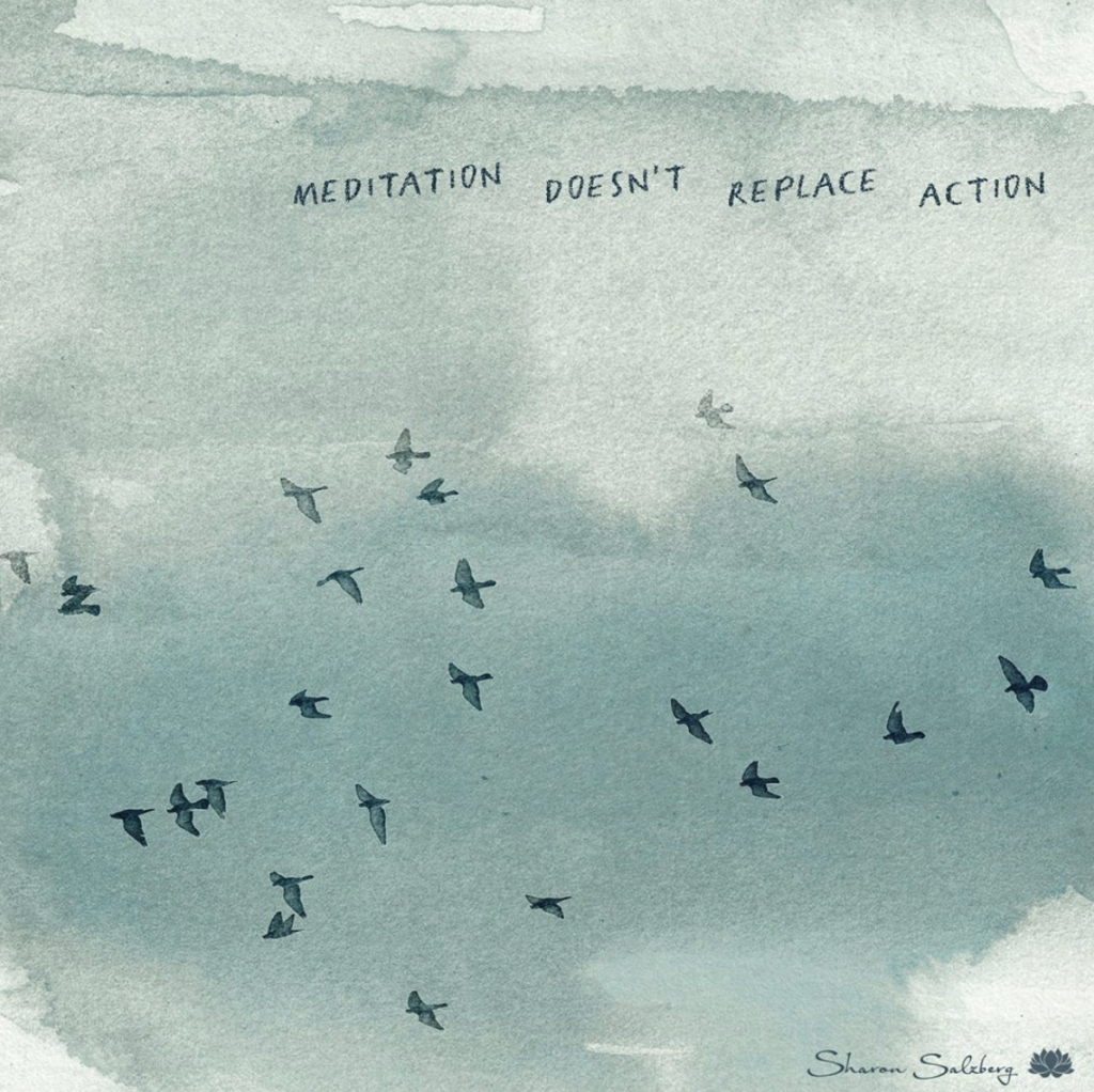 Meditation doesn’t replace action