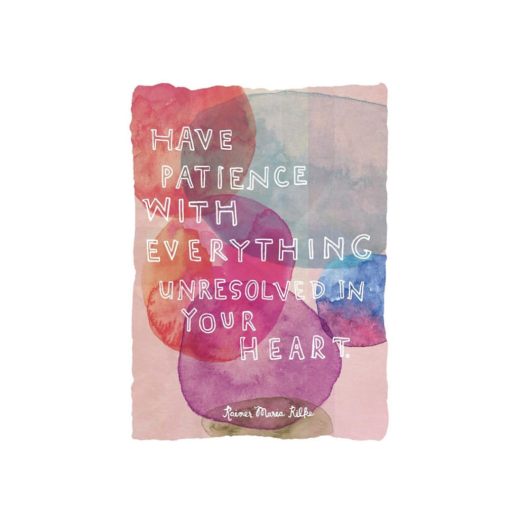 Have patience – Rainer Maria Rilke