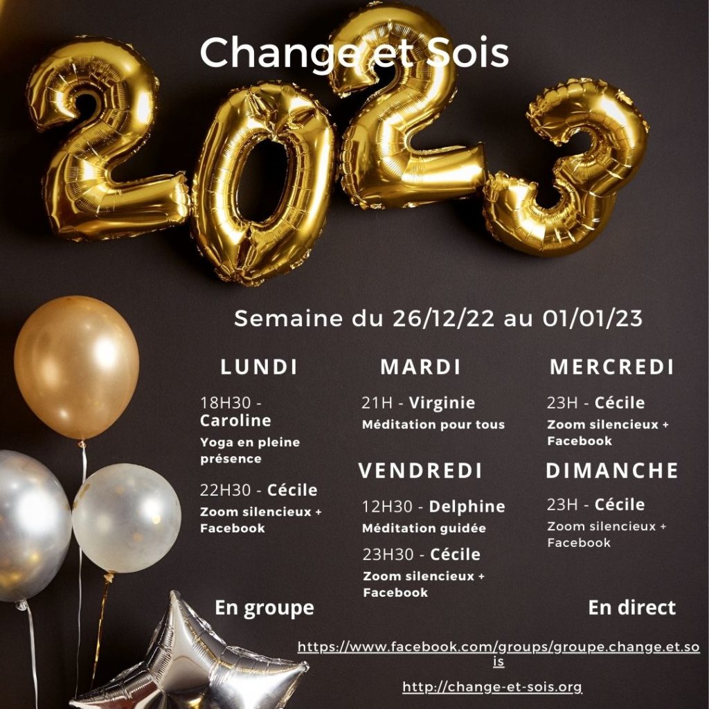 Planning du 26-12-2022 ©Change et Sois