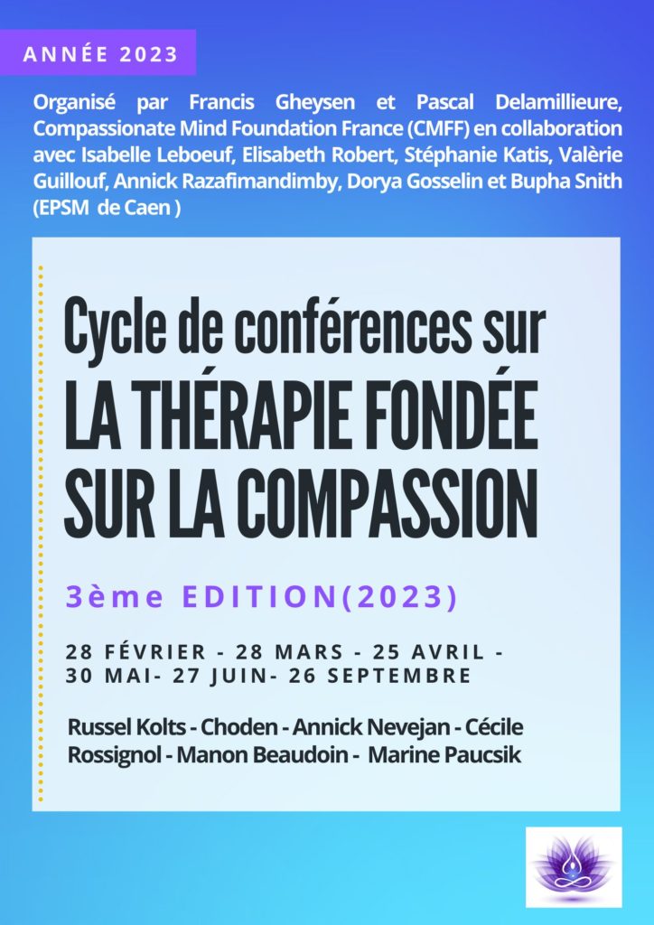 Cycle de conférences TFC 2023 (Thérapie Fondée sur la Compassion)