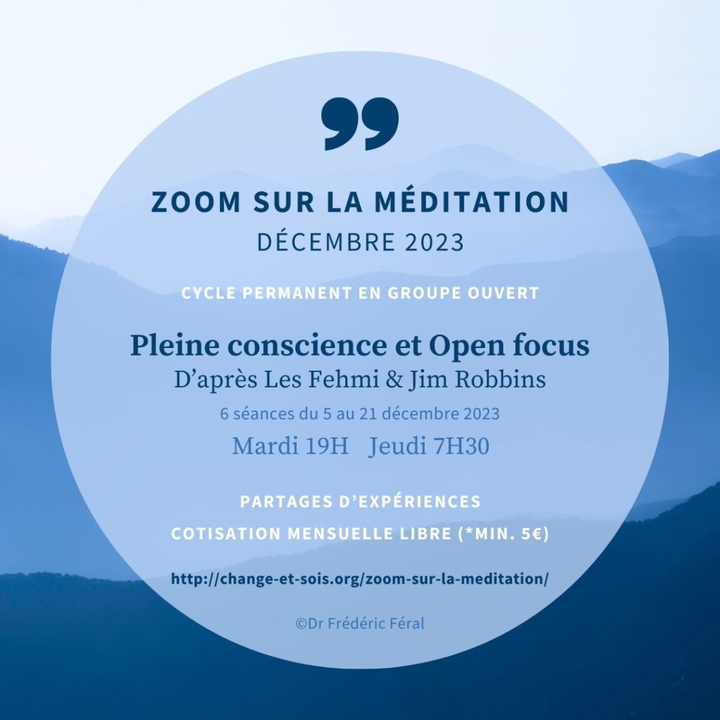 ZOOM sur la méditation – Décembre 2023