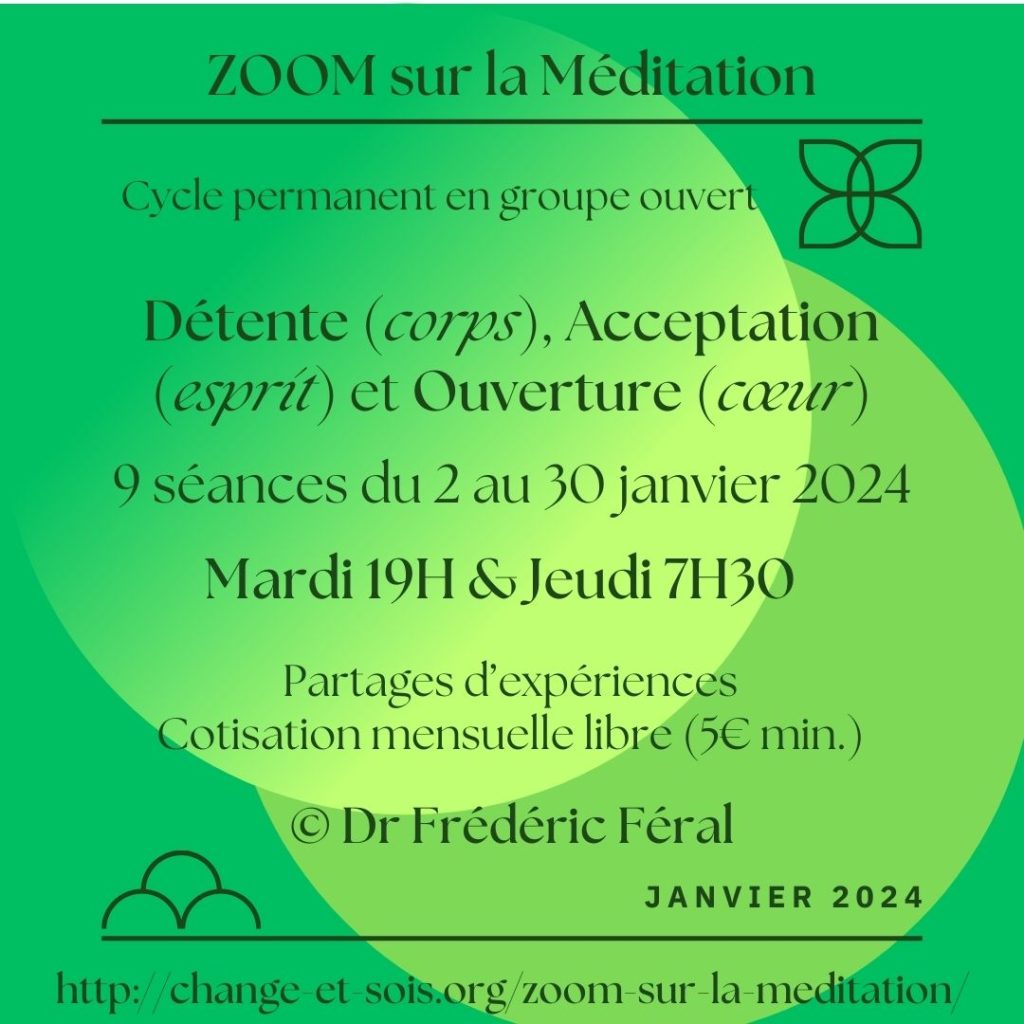 ZOOM sur la Méditation – Janvier 2024